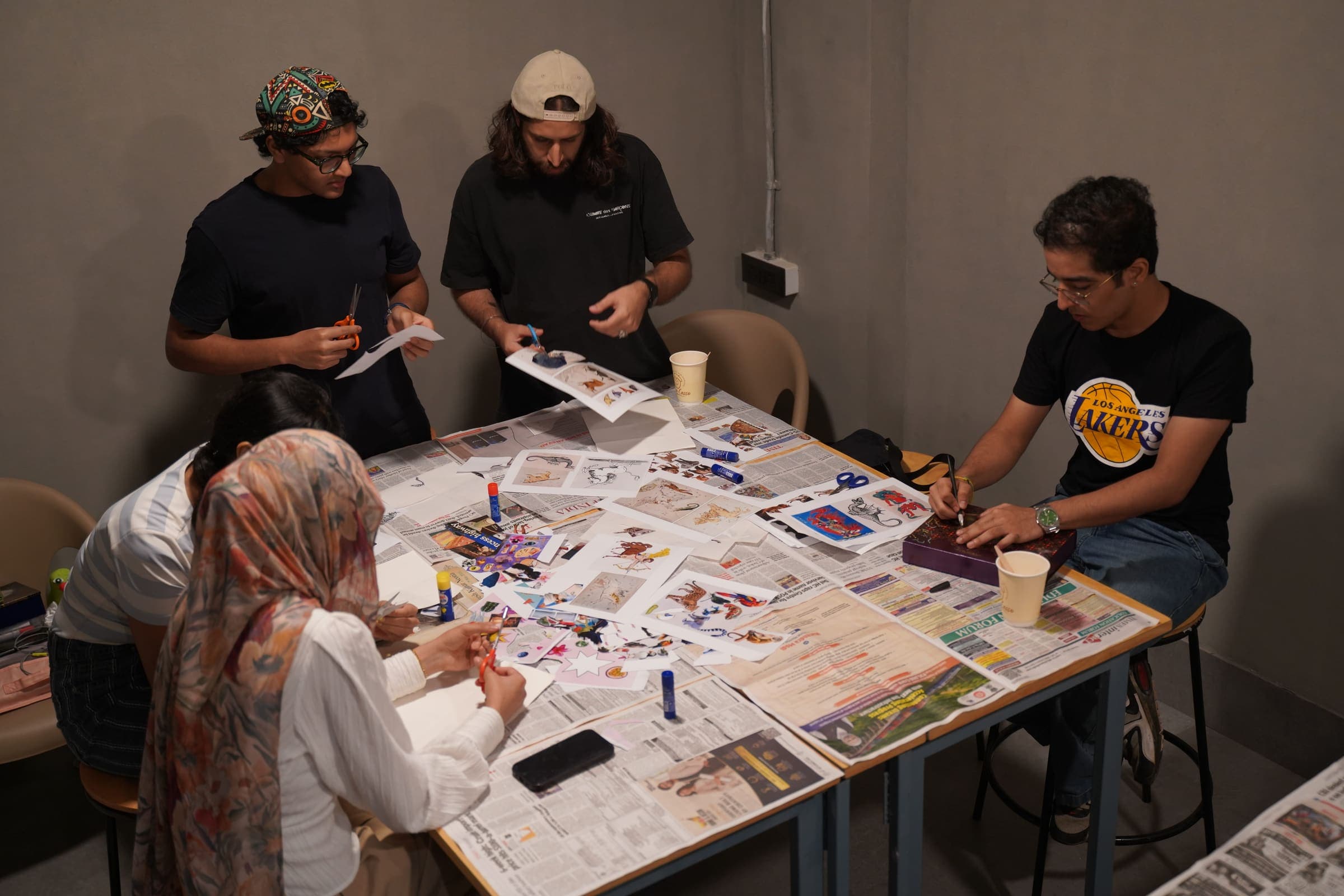 Workshop session around the table at Rising Tide